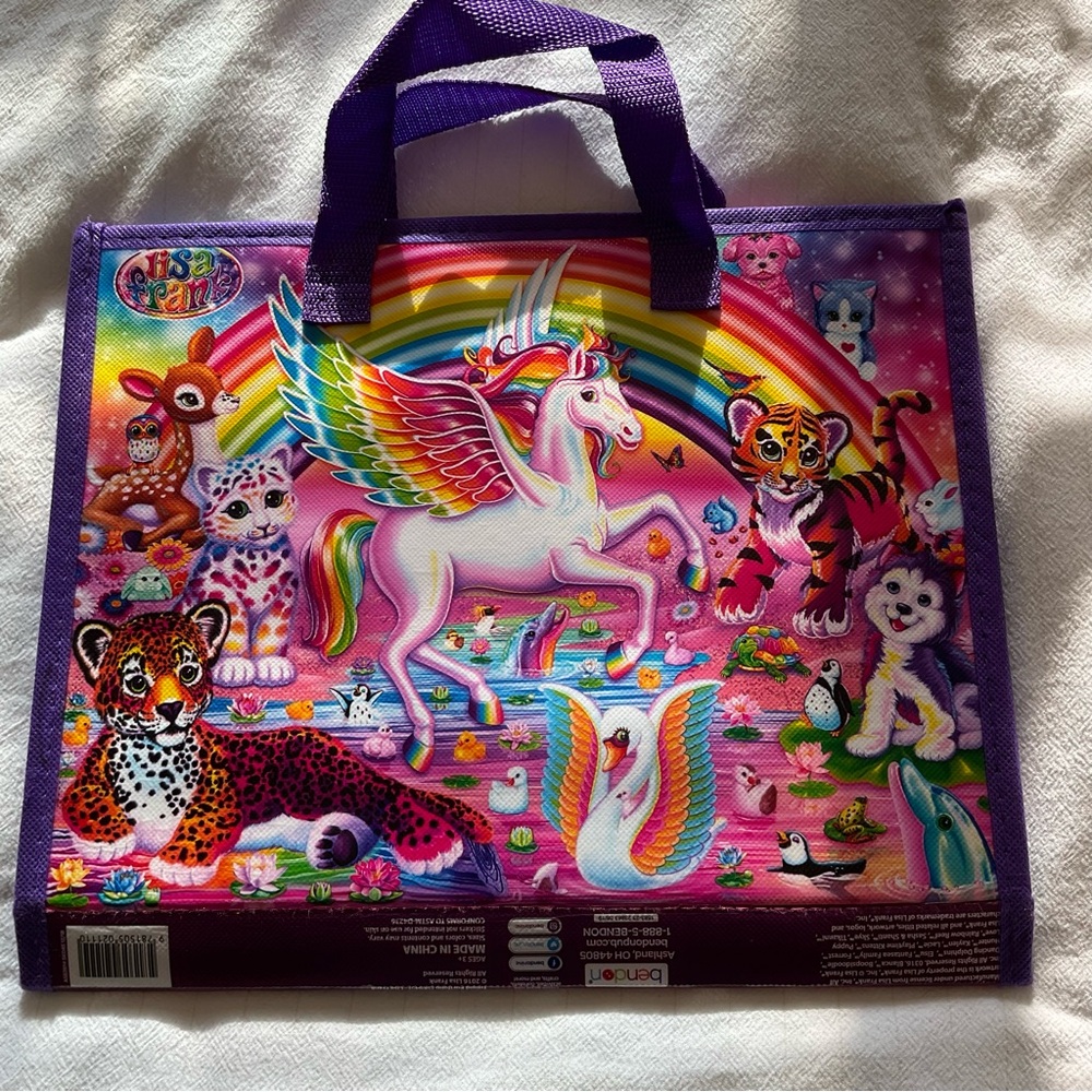 Lisa Frank 3 compartment folder with velcro closure and handles - Picture 2 of 8